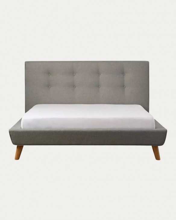 Cama tapizada tela lino/poliéster