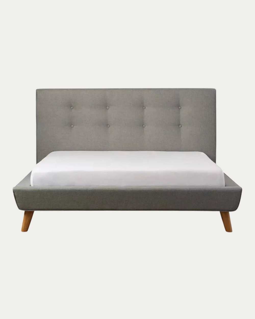 Cama tapizada tela lino/poliéster