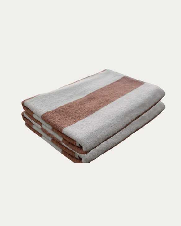 Toalla la Josefina rayas beige y blanca para playa