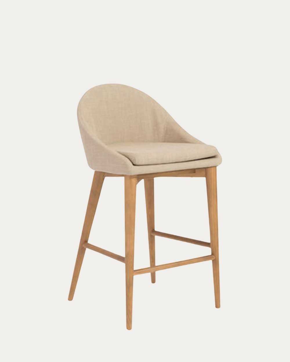 Taburete con respaldo de madera