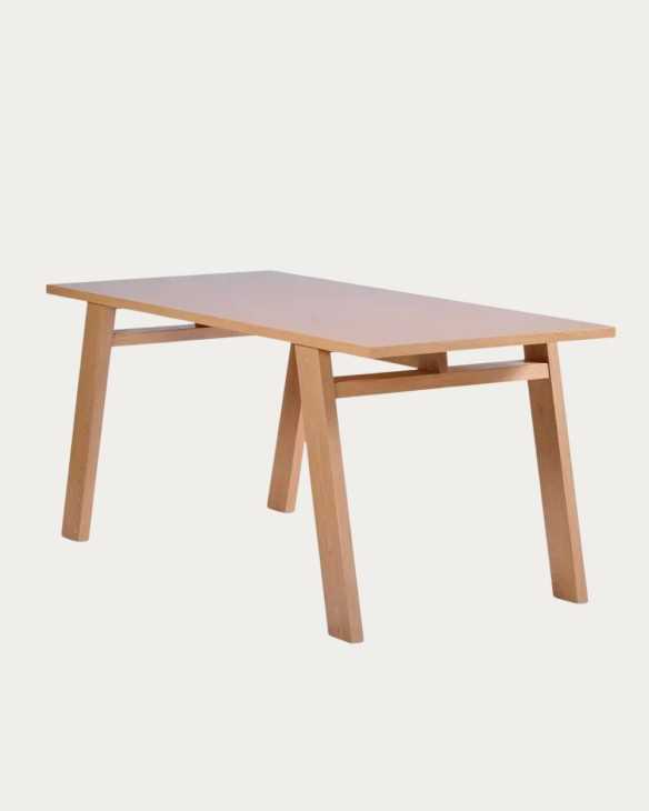 Mesa rectangular madera rosa morada