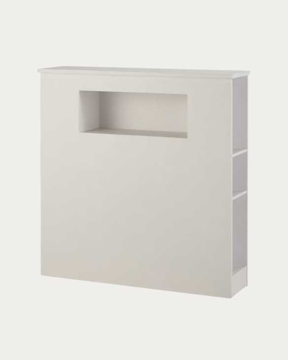 Cabecera de madera tipo librero color blanco