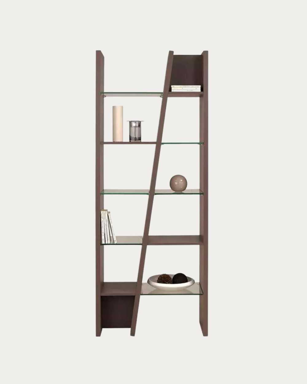 Librero modular madera y cristal