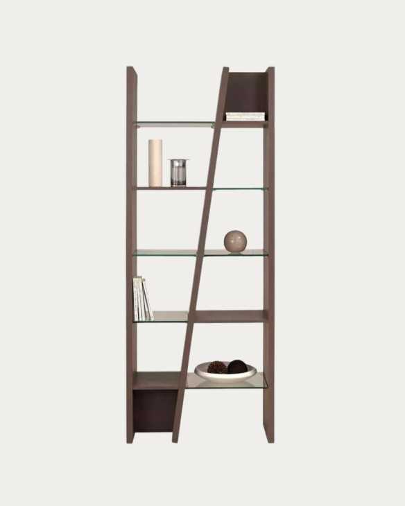 Librero modular madera y cristal