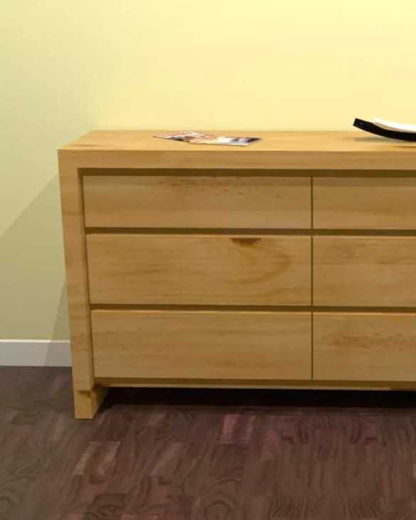 Cómoda seis cajones madera pino