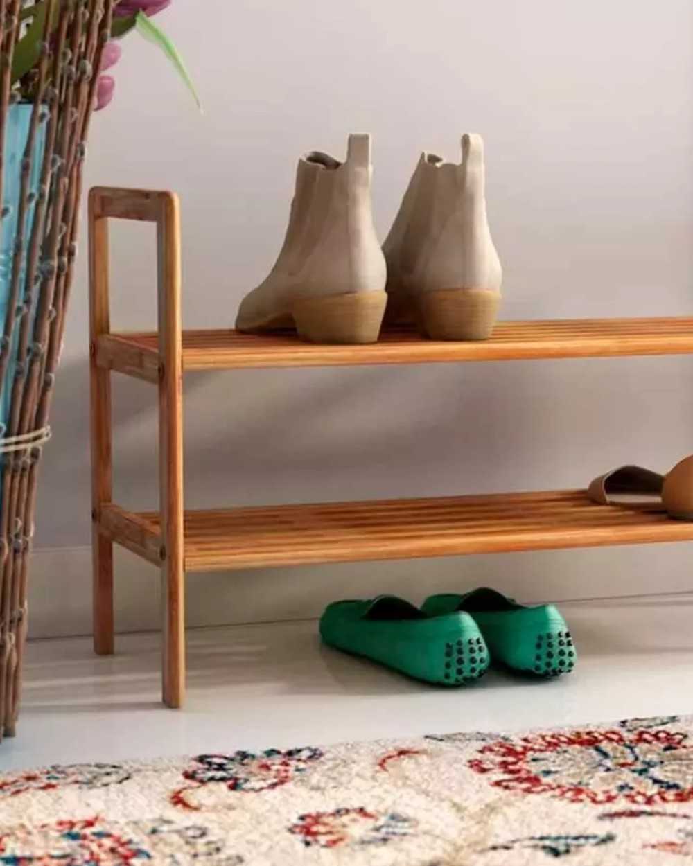 Rack de madera para 8 pares de zapatos