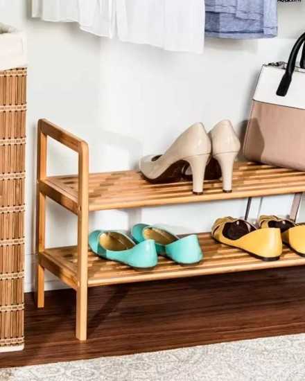 Rack para 8 zapatos de madera modelo Gandía