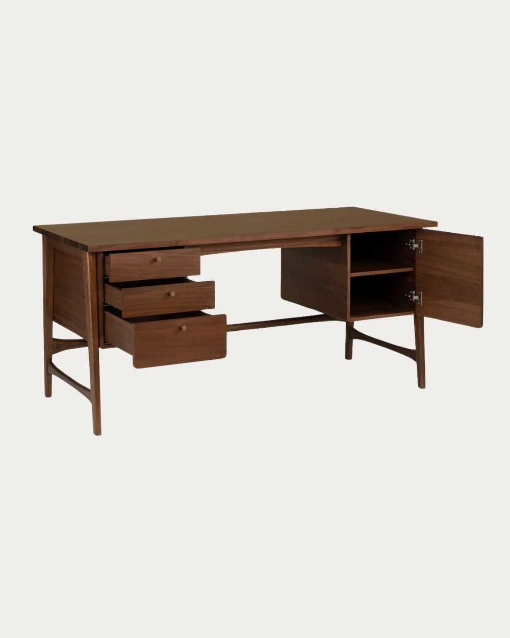 Escritorio modelo Marken executive con cajones y puerta abierta